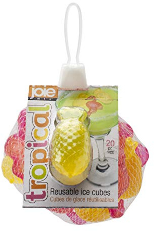 Joie Kitchen Gadgets 19924 Reusable Tropical Ice Cubes-Flamingo and Pineapples, Plastic, Yellow