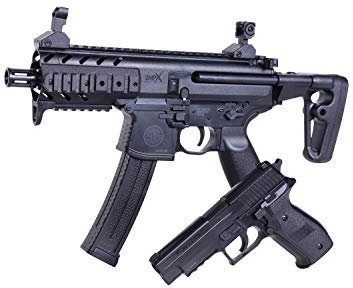 Sig Sauer MPX P226 Waffen Set Softairpistole Airsoftgewehr Kaliber 6mm BB Federdruck freie Waffe ab 14 Jahre Energie <0,5 Joule Starke Luftpistole Air Soft schießen Erbsenpistole