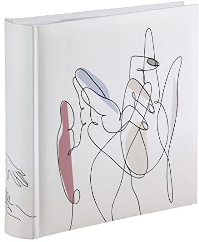 Hama Einsteck-Fotoalbum „Hands“ (Memo-Album mit 100 Seiten, zum Einstecken von 200 Fotos im Format 10x15, Grafik, 22,5x22) Einsteckalbum Fotobuch weiß