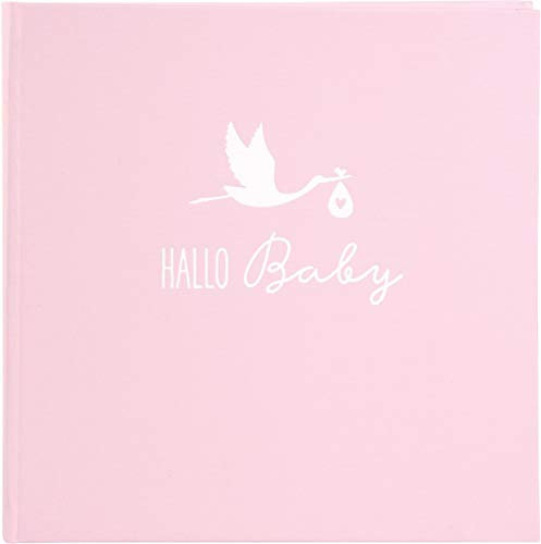 Babyalbum Storch rosa 25x25 cm