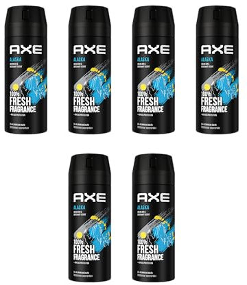 Axe Bodyspray Alaska ohne Aluminiumsalze 6x 150ml Deo Deodorant Männerdeo für Herren Männer Men