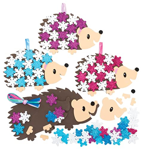 Baker Ross FC293 Schnee Igel Bastelset - 5er Pack, Winter Dekoration Bastelsets Für Kinder, Kindergeburtstag Basteln, Tier Bastelideen