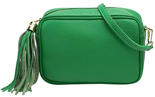 SH Leder Echtleder Umhängetasche mittel kleine Tasche Abendtasche Clutch Crossbody Bag Messenger Handtasche mit Reißverschluss 21x15cm Chiara G209