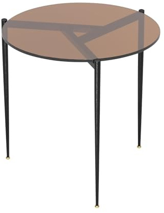 Artloge Couchtisch Rund Glas Wohnzimmertisch: Nordischer Minimalistischer Gehärtetem Glas Sofatisch - Moderner Beistelltisch für Zuhause, Wohnzimmer, Terrasse, Garten - 50 cm Gold