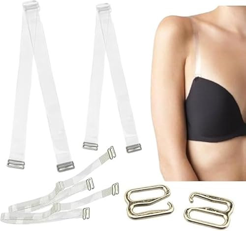 citystores® Clear Bra Straps – Transparent, Adjustable, Invisible Strapless Support – One Size Fits All – for Backless, Off-Shoulder & Dressy Outfits