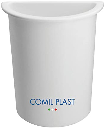 Comil Plast | Portafiori Interno in plastica per Vaso da cimitero Mezzaluna Colore Bianco | Lato 12 cm, Altezza 16 cm.