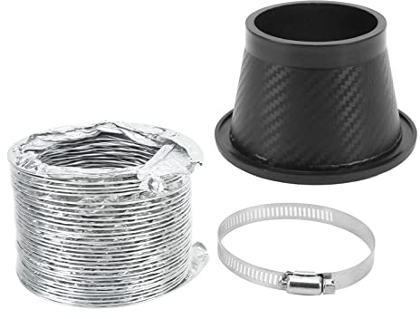 Embudo de Turbina, Kit de Embudo de Manguera de Entrada de Aire del Motor, Turbo del Parachoques Delantero Modificado Universal de Fibra de Carbono para Coche