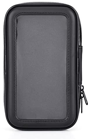 Psytfei 2 in 1 Fahrradtasche Motorrad Handyhalterung Metall Smartphone Halter für Rückspiegel mit 360 Drehung Wasserdicht Lenkertasche für bis zu 5,5 Zoll Smartphone(L)