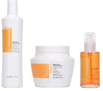 Kit Fanola Nourishing ristrutturante shampoo 350 ml + maschera 500 ml + olio 100 ml