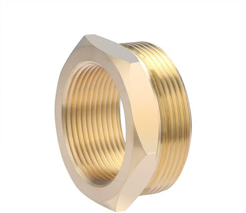 Reductor roscado de latón macho 2' - hembra 1'1/2 | Ideal para adaptar conexiones en instalaciones de fontanería y calefacción | Resistente, preciso y fácil de instalar | QUICK PLOMBERIE