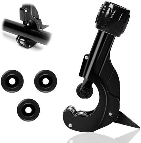 Rohrschneider Rohrabschneider Ø3-35mm, Kupferrohrschneider mit 3 Stück Ersatz Schneidrad und Entgrater,Kugellagerrohrschneider für alle Gängigen Metalle wie Dünner Edelstahl Stahl Kupferrohr Aluminium