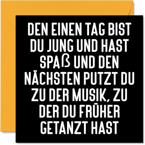 Stuff4 Geburtstagskarte Lustig Männer und Frauen, Putzen du zu der Musik | Lustiger Alles Gute Zum Geburtstag Karte für Bruder Schwester Freund Freundin Tante Onkel 145mm Scherzen Glückwunschkarten