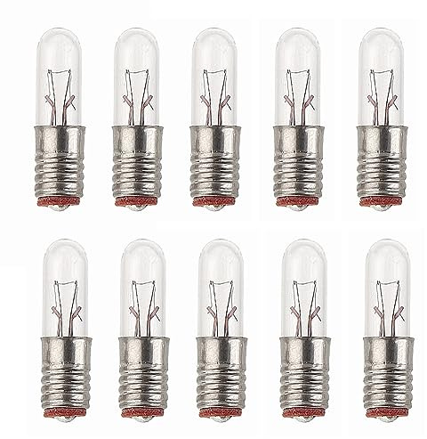 ShuoHui E5 Halogen Bulb 6V/12V Warm White E5 E5.5 Screw Base LED Bulb Upgrade for Modle Train Lights (12, Volts)