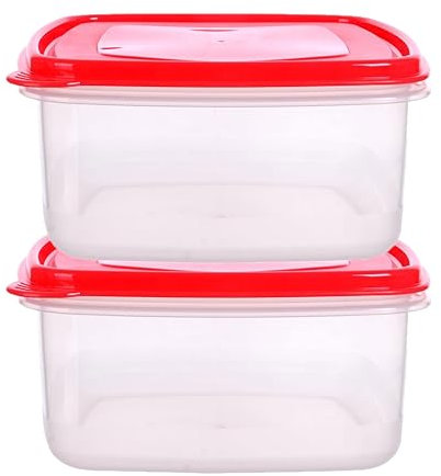 HOMESHOPA Plastic Food Storage Containers, 2 Pack 4 Litre Square Clear Leakproof Airtight, BPA-Free Reusable & Stackable Meal Prep Lunch Boxes, Microwave Freezer & Dishwasher Safe
