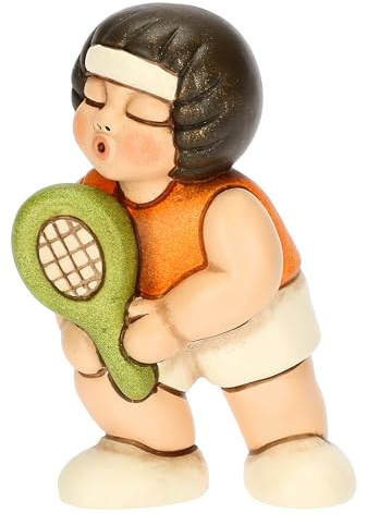 THUN, Bomboniera Campione Di Tennis in Ceramica Decorata a Mano, Idea Regalo, 4.9 x 3 x 7.2 cm h