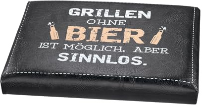 Maritimes Sitzpolster für Bier- und Getränkekisten – Grillen ohne Bier… | mobiler Sitzplatz aus Kunststoff für Indoor & Outdoor – lustige Motiven & Schriftzüge – Grillparty – Seaside No.64