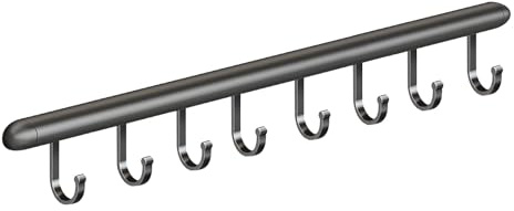Global-Daily Kitchen Rail with Sliding Hooks – Wall-Mounted Utensil Holder for Pans, Spoons & Shovels – Space-Saving Self-Adhesive Utensils Rack for Organized Kitchen Storage (40cm)
