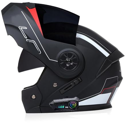 ZHTBATE Casco Integrato Apribile con Interfono Casco Moto Modulare Bluetooth Omologati ECE Caschi Modulari per Uomo Donna con Doppia Visiera Casco Integrale Casco Crash