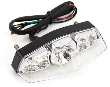 evomosa Motorrad LED Rücklicht Off-Road Bike Retro Bike Retrofit LED-Rücklicht Lauflicht Bremslicht (Weiß)