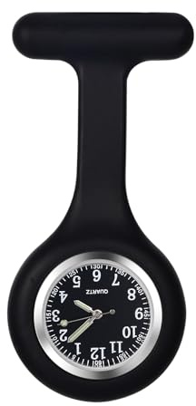 OIDEA Krankenschwester Uhr Taschenuhr mit Silikonhülle: Analog Quarz Krankenschwesteruhr Zeiger mit Leuchtend Zifferblatt Pflegeuhr Ansteckuhr Geschenk für Damen Frauen