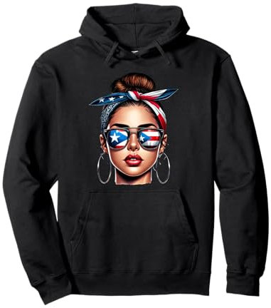 Boricua-haarknoten, Sonnenbrille, Bandana Mit Pullover Hoodie