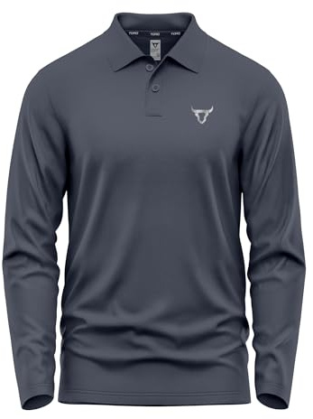 TORO ACTIVA Mens Active Polo Long Full Sleeves T Shirt Olympic Casual Uniform Party Wear Regular Fit Button Up Multi-Colours Adults Gift Polo Top