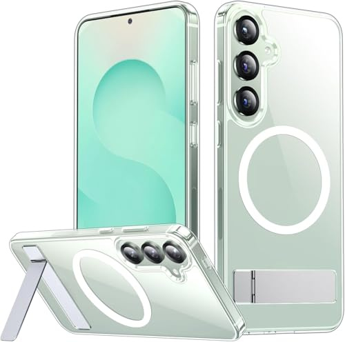 SPIDERCASE Magnetic for Samsung Galaxy S25 Plus Case, with [3 Stand Ways][ Military Grade Drop Protection] with Invisible Stand Shockproof Slim Case Just for Samsung Galaxy S25 Plus 6.7, Clear