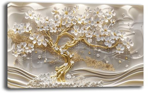Printerland Quadro Moderno soggiorno ALBERO della VITA Astratto Quadri moderni da Parete grande Stampa su tela Canvas Decorazione Murale muro Arredo Camera da letto Salone (12, 50x100 cm)