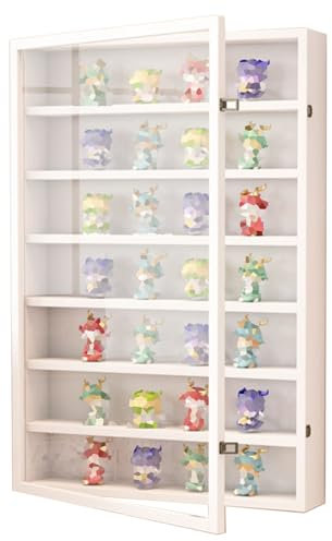 Vitrine aus Holz – mehrschichtiger Curio-Koffer mit Acryltür für Spielzeugfiguren und Sammlerstücke – perfekte Aufbewahrungslösung für Zuhause, Büro oder Spielzimmer Ornamente