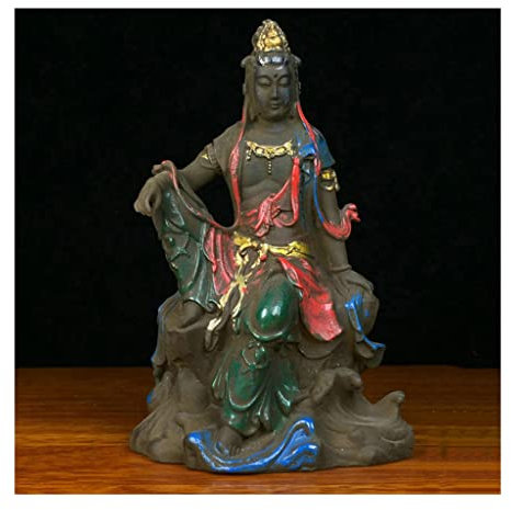 WIPPWER Zen-Dekoration, Tischdekoration, Glas, Guanyin, Bodhisattva, Buddha-Statue, Dekoration for Zuhause, Veranda, alte Buddha-Statue, Buddah-Dekoration