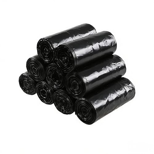 Buyitt Forro de plástico para cubo de basura de 6 L, bolsa de basura pequeña negra (9 rollos, 225 unidades)