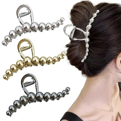Uoocg 3 Stück Große Haarklammer Metal Haarspangen Damen für Dickes Haar Rutschfeste Haarklaue Frauen Mädchen Haar-accessoires
