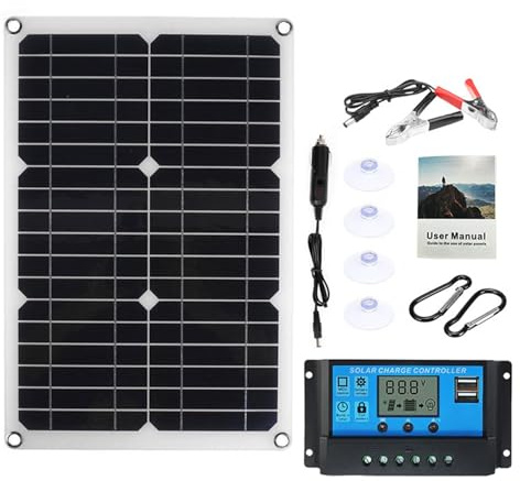 BAOJUHUIKANG Kit de Panneau Solaire étanche monocristallin 500W, Panneau Solaire monocristallin Portable Haute Puissance s'applique à la Batterie de Ferme de Toit de remorque de Camping-Car