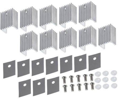 Dissipatore Pezzi in Transistor per Alluminio Calore Argento di 10