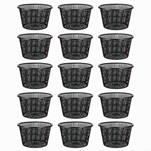 BlesConi Aquatic Plant Mesh Net Pots 8.3in Plastic Baskets for Pond Garden Hydroponics