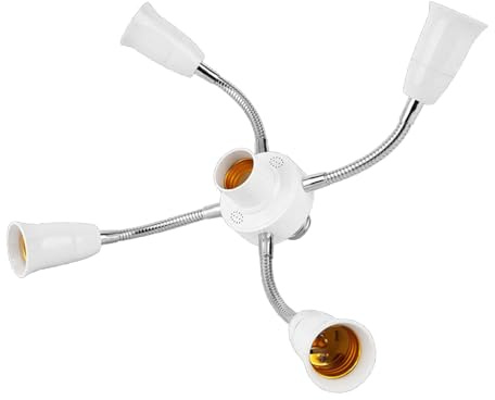 WLNEXT Base ajustable E27 divisor de enchufe de luz de cuello de cisne LED convertidor con manguera de extensión 3 4 5 6 vías adaptador