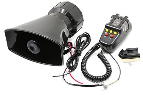 CFTGIW Auto-Megaphon, 5-Ton-Alarmhupe, 12 V, 110 DB, Lautsprecher, Feueralarm, Krankenwagen, Dröhnende Polizeisirene von Fahrern, der Laute Alarm bei Auffälligen Unfällen, 5 Töne, die