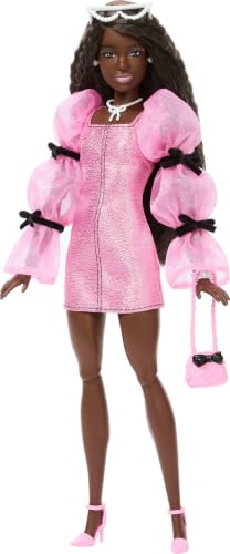 Barbie Deluxe Muñeca modelo n.º 14 con minivestido Barbiecore rosa