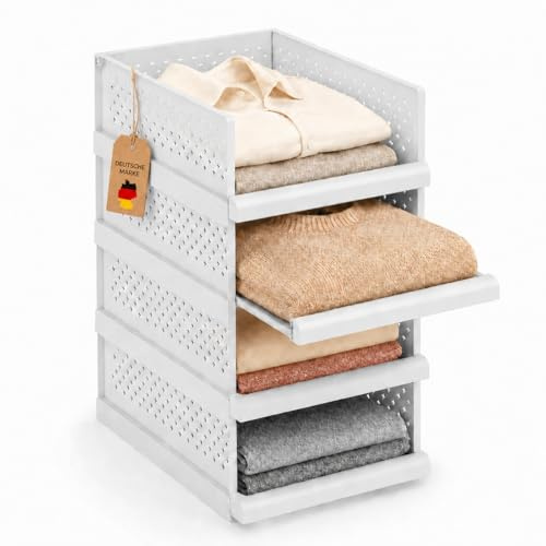 RMAN® Organizador Armario Plegable, 4 Unidades, Blanco