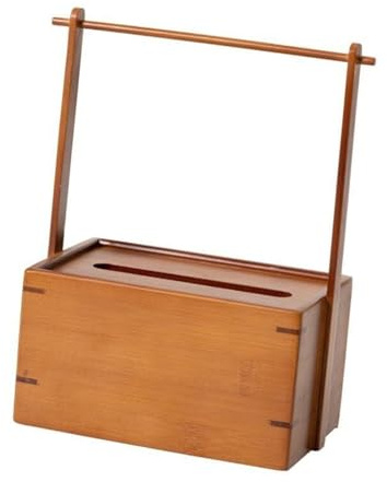 Boîte à mouchoirs Boîte carrée de distributeur bambou décor toilette salle bains for des salons thé Housse pour distributeur