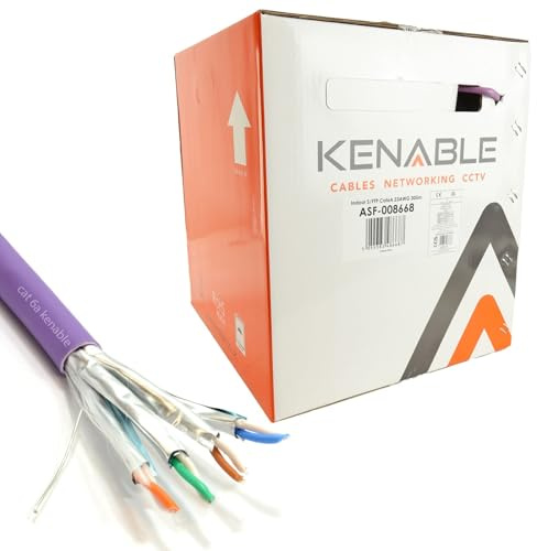kenable CAT6A S/FTP Cobre Bajo Fumar Lszh 10 gigabit Red Cable Rollo 305 m [305 metros/305m]