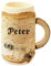 Holz Bierkrug mit Gravur - personalisiert mit Name - individueller Holzkrug Unikat - Geschenkidee für Bierfreunde, Sammlerstück, bayerische Souvenirs, deutsche Geschenke