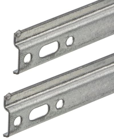 Gedotec Schrankaufhänger Stahl verzinkt H10323 | 2 Stück Schrankhalter zum Schrauben Länge: 657 x 26 mm | Möbelaufhänger | Aufhängeschiene Metall | Schrankträger stabil | Schrankträger | Schwerlast