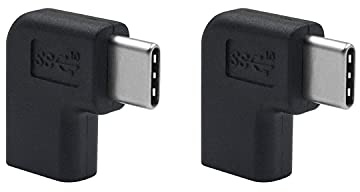 Duttek Adaptateur USB C, coudés à 90 degrés à Gauche et Droite USB Type C 3.1 mâle vers Femelle Coude Adaptateur pour Ordinateur Portable et MacBook Lot de 2