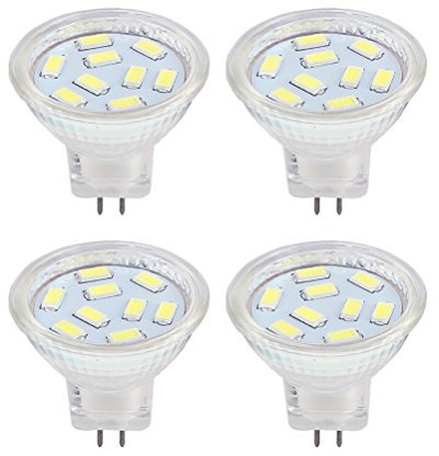Lampade MR11 GU4 LED 2W, pari a 20 W lampade alogene, bianco freddo 6000K, AC/DC 12 V, la casa, Paesaggio, da incasso, illuminazione della pista(4 Pezzi)