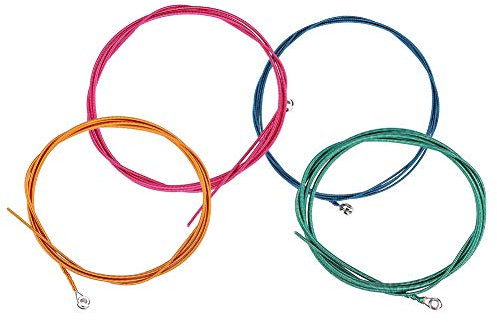 Drfeify E-Bass-Saiten, 4 Stück Bunte E-Bass-Saiten Wind Instrument für 4-Saiter-E-Bass Play a Musical Instrument