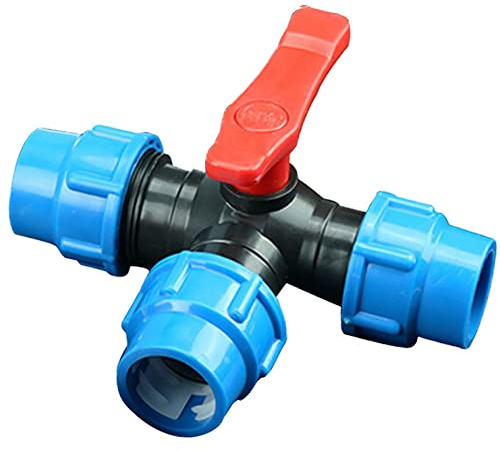 BE-TOOL Wasser-Kompressionsverschraubung, 1 x Kompressions-T-Stück, Wasserrohr-T-Stück für Gartenarbeit, landwirtschaftliche Bewässerung (32 mm)