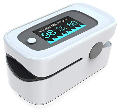 Pulsoximeter,Fingerpulsoximeter,Oximeter mit Alarm ideal zur schnellen Messung der Sauerstoffsättigung (SpO2)-Einfacher Pulsmesser für Kinder & Erwachsene–OLED Anzeige die sich mitdreht-Touch Display