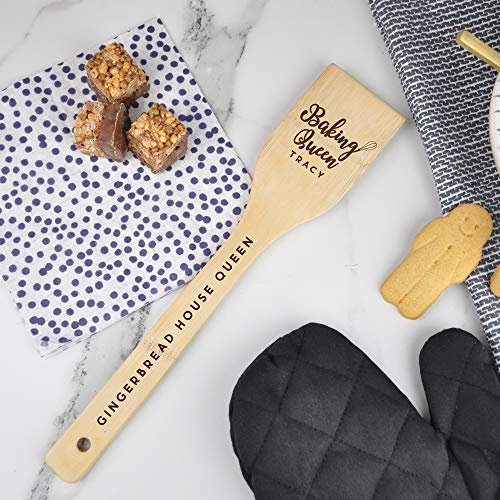 Personalised Baking Queen Wooden Spatula, Laser Engraved Bake Off Prize Winners Award Trophy, Star Baker Cooking Kitchen Baking Gifts for Her Him Mum Dad Nana