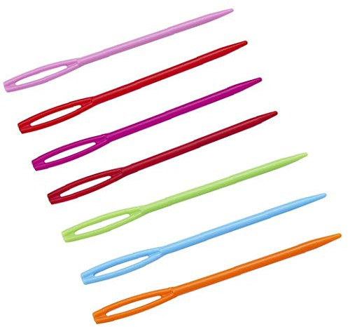 Lankater 40pcs Plastik Nähnadeln, 7cm Große Augen-nadeln Für Sewing Craft Und Kinder DIY (mehrfarben)